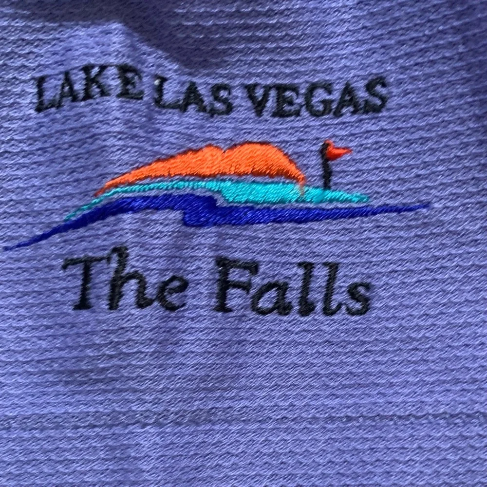GOLF XXL Carnoustie Polo Shirt LAKE LAS VEGAS THE FALLS PURPLE COTTON VINTAGE - Picture 4 of 9